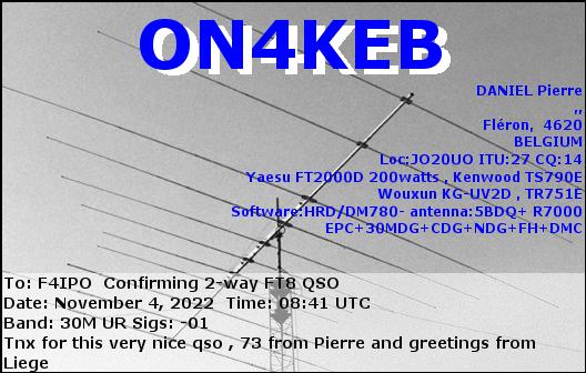 QSL de ON4KEB