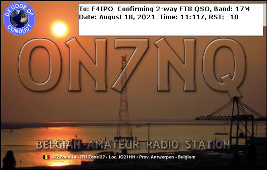 QSL de ON7NQ