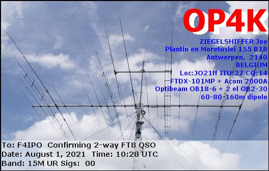 QSL de OP4K