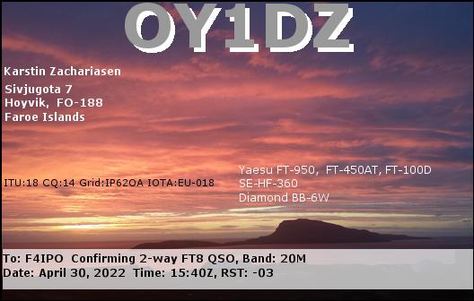 QSL de OY1DZ