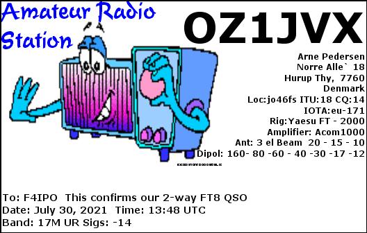 QSL de OZ1JVX