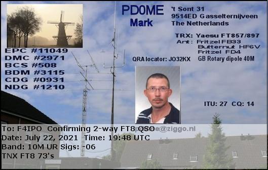 QSL de PD0ME