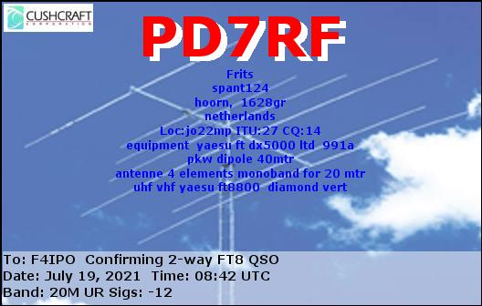 QSL de PD7RF