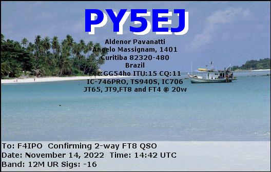 QSL de PY5EJ