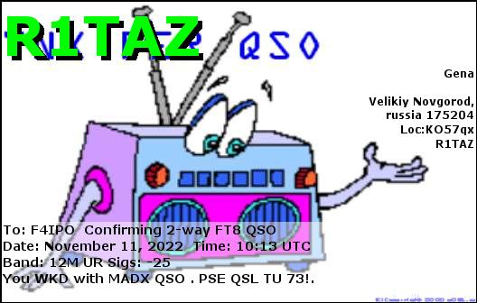 QSL de R1TAZ