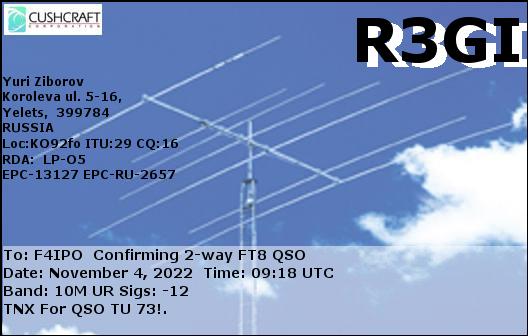 QSL de R3GI