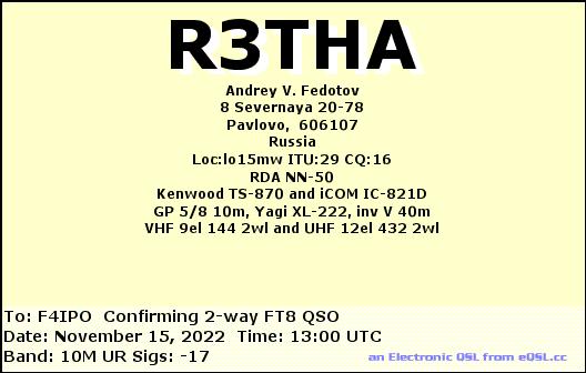 QSL de R3THA