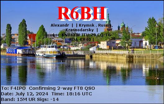 QSL de R6BH