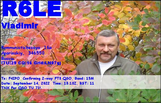 QSL de R6LE