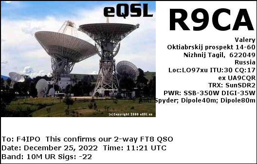 QSL de R9CA