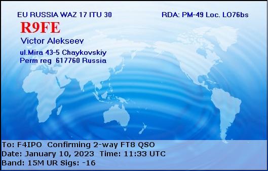 QSL de R9FE