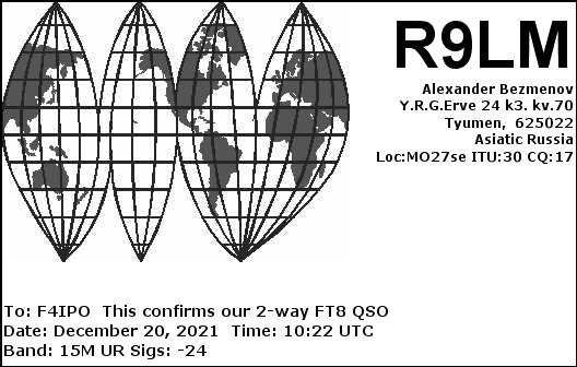 QSL de R9LM