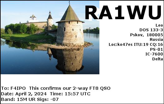 QSL de RA1WU