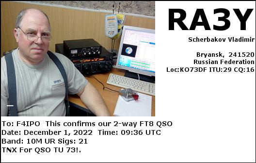 QSL de RA3Y