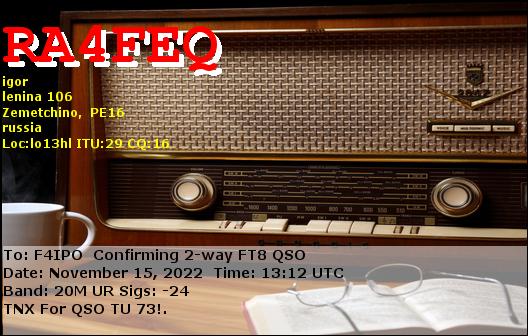 QSL de RA4FEQ