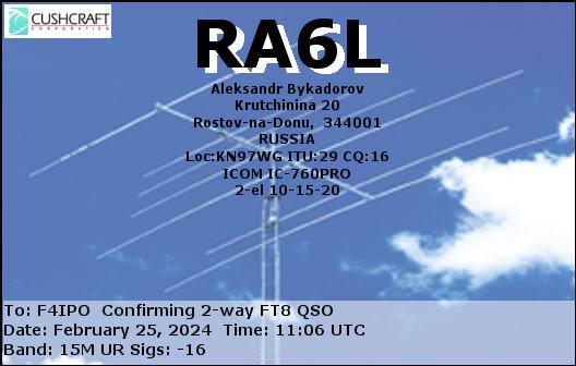 QSL de RA6L