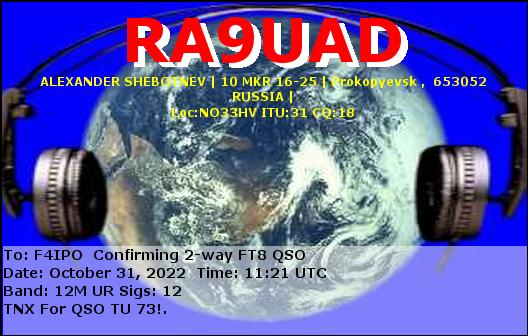 QSL de RA9UAD