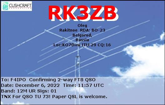 QSL de RK3ZB