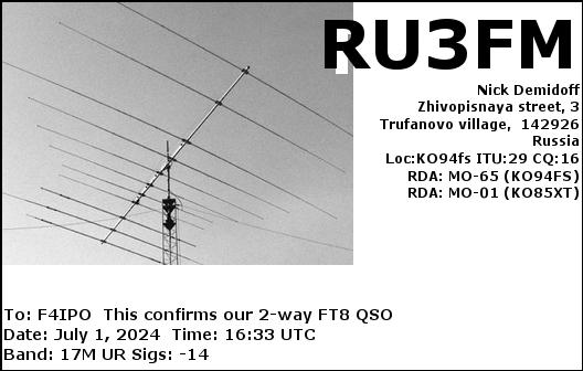 QSL de RU3FM