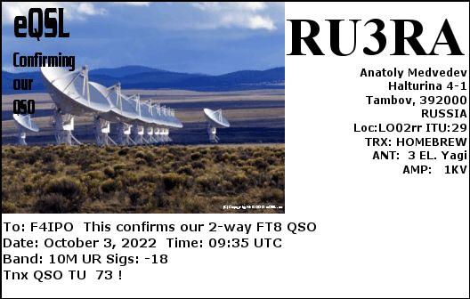 QSL de RU3RA