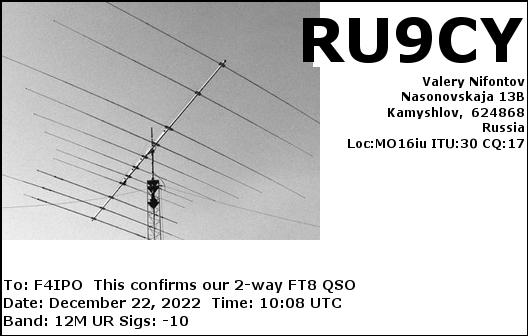 QSL de RU9CY