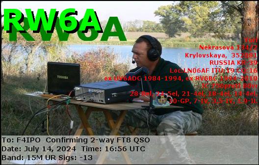 QSL de RW6A