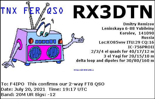 QSL de RX3DTN