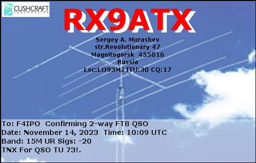 QSL de RX9ATX