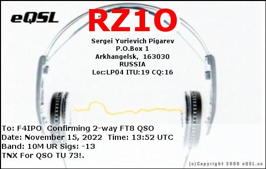 QSL de RZ1O