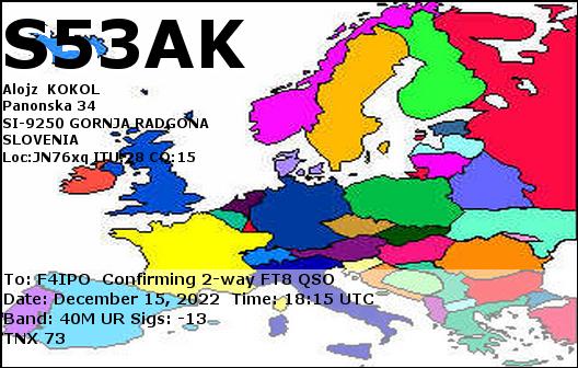 QSL de S53AK