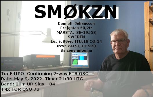 QSL de SM0KZN
