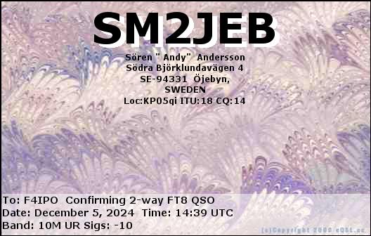QSL de SM2JEB
