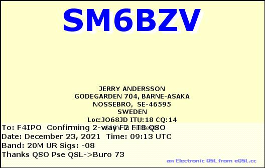 QSL de SM6BZV