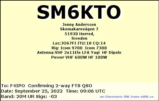 QSL de SM6KTO