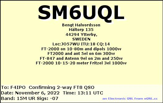 QSL de SM6UQL