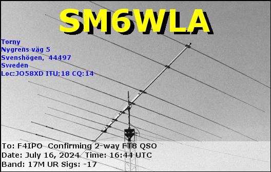 QSL de SM6WLA