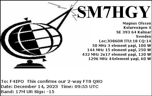 QSL de SM7HGY