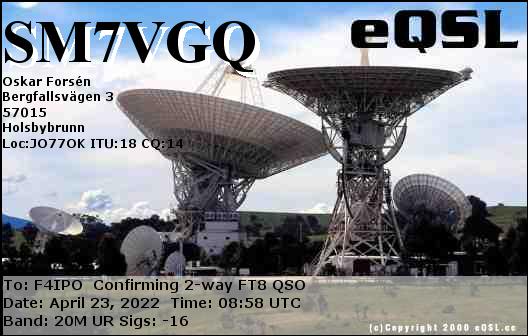 QSL de SM7VGQ