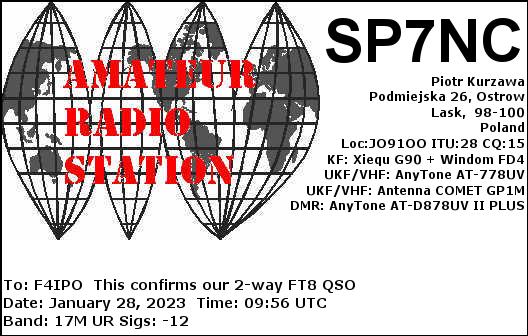 QSL de SP7NC