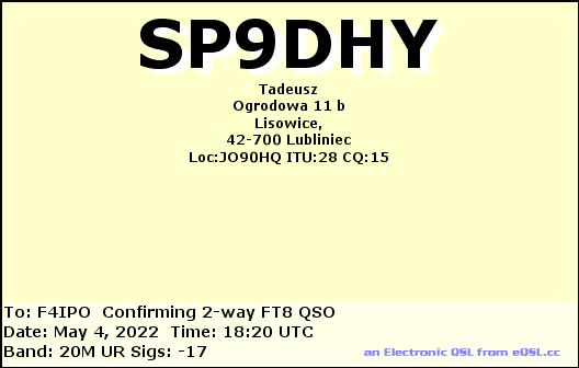 QSL de SP9DHY