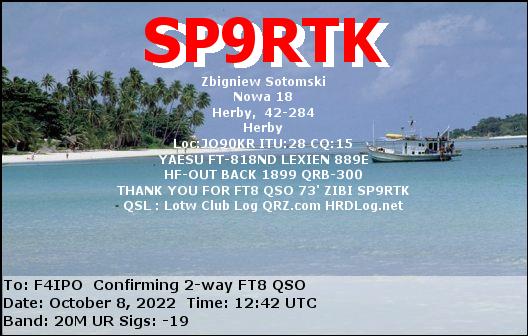 QSL de SP9RTK