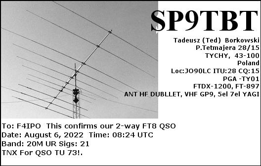 QSL de SP9TBT