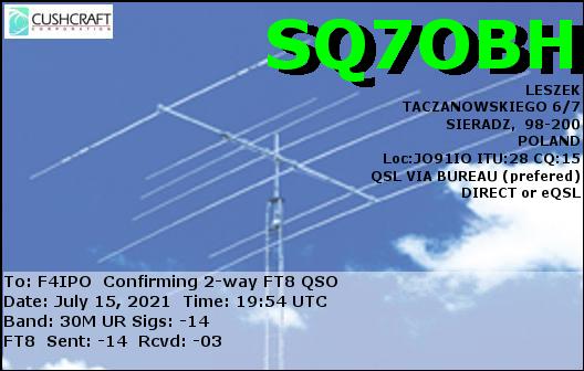 QSL de SQ7OBH