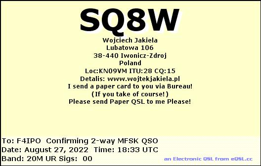 QSL de SQ8W