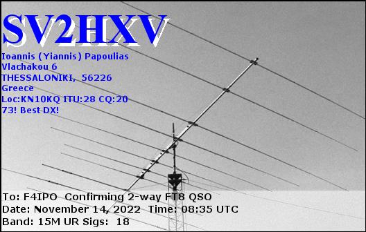 QSL de SV2HXV