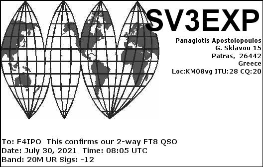 QSL de SV3EXP