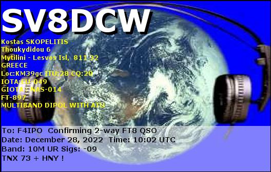 QSL de SV8DCW