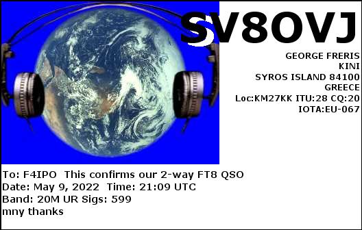 QSL de SV8OVJ