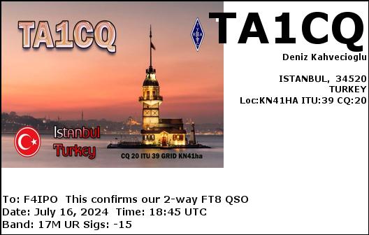 QSL de TA1CQ
