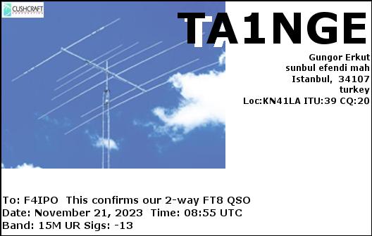 QSL de TA1NGE